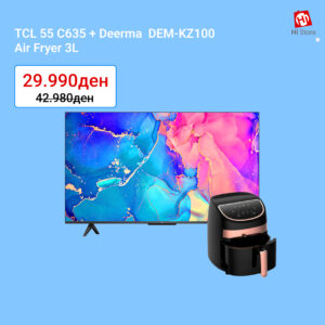 55C635 55 " TCL 4K QLED TV + Deerma Air Fryer 3L